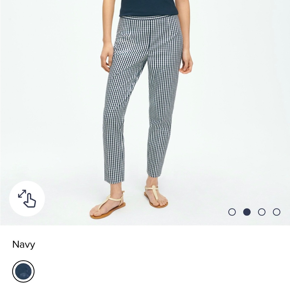 Brooks Brother’s Gingham Side-Zip Pant In Bi-Stretch Cotton Twill